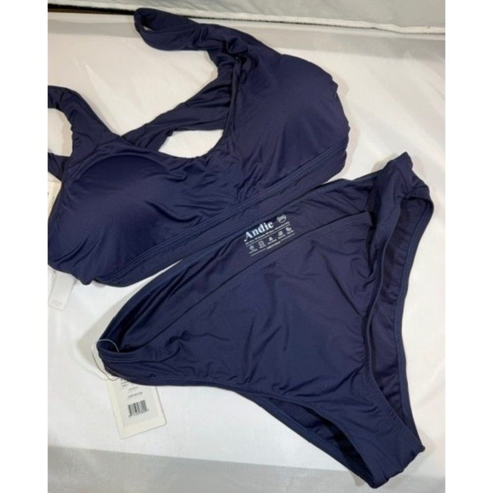 Andie Swim Navy Ventura Top and Cheeky Bottom Bikini‎ Set XXXL AT116 20ABPCHe